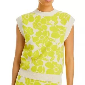 Essential Antwerp Cap Sleeve Floral Jacquard Knit Top